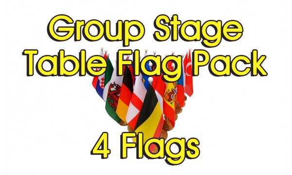 Euro 2024 - 9"x6" Group Stage Wooden Table Flag Pack 